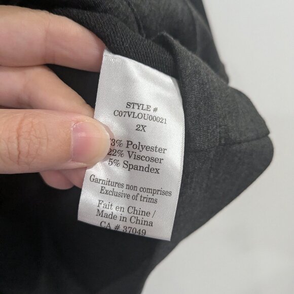 Claire France Hooded Cardigan with Large Snaps Heathered Charcoal Size 2X - Picture 3 of 5